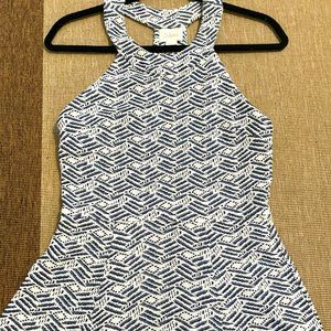 Anthropologie Blue Peplum Top with Racerback Styling | Small, Like New